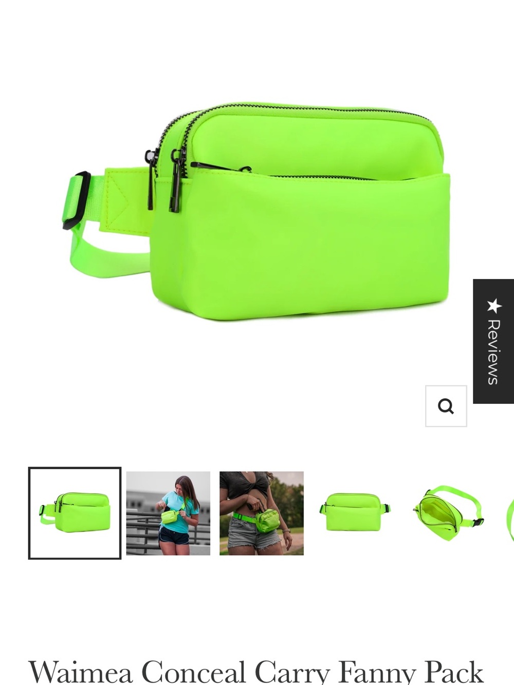 Neon Lime Concealed Crossbody Fanny Pack